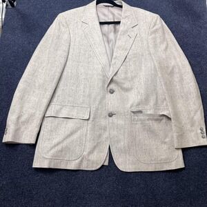 Woolrich Blazer Mens 46 Beige Textured Sport Coat Jacket Classic Made USA